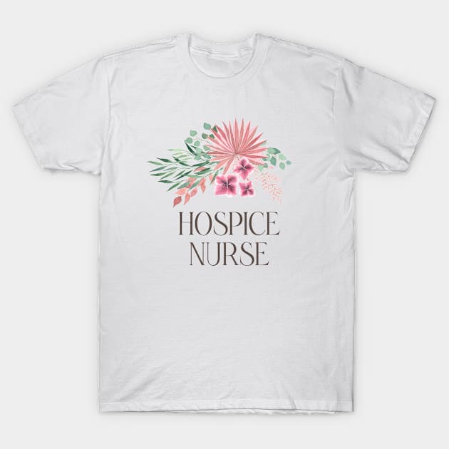 Hospice Nurse - Bohemian Floral Bouquet Design T-Shirt by best-vibes-only